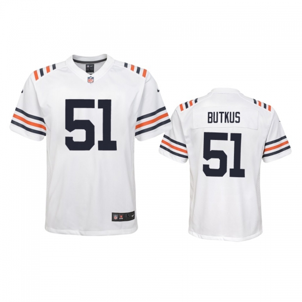 Youth Bears Dick Butkus White 100th Season Alternate Classic Game Jersey