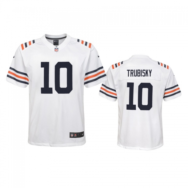 Youth Bears Mitchell Trubisky White 100th Season Alternate Classic Game Jersey