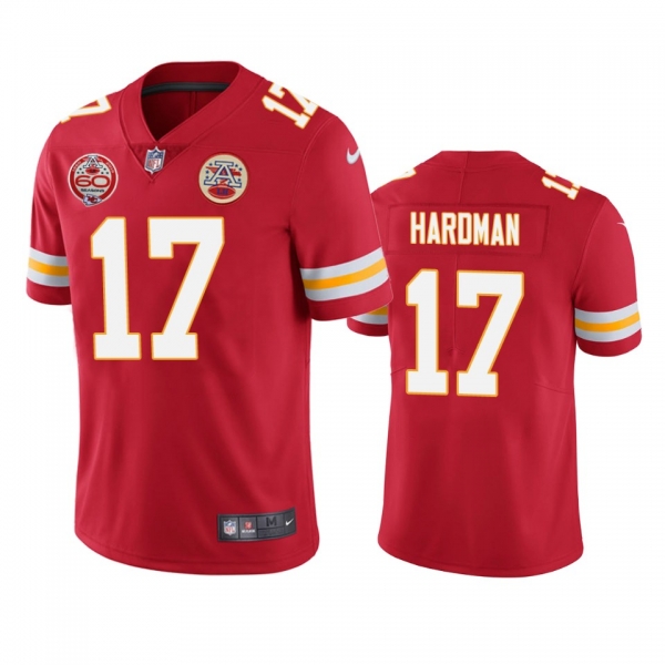 Kansas City Chiefs Mecole Hardman Red 60th Anniversary Vapor Limited Jersey