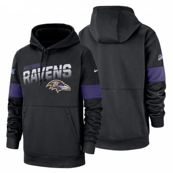 Baltimore Ravens Black 100th Season Sideline Team Logo Pullover Hoodie