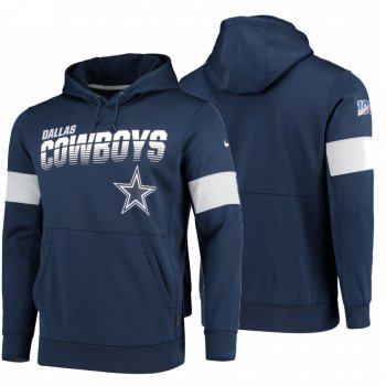 Dallas Cowboys Navy 100th Season Sideline Team Logo Pullover Hoodie