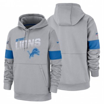 Detroit Lions Gray 100th Season Sideline Team Logo Pullover Hoodie