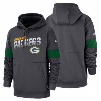 Green Bay Packers Anthracite 100th Season Sideline Team Logo Pullover Hoodie