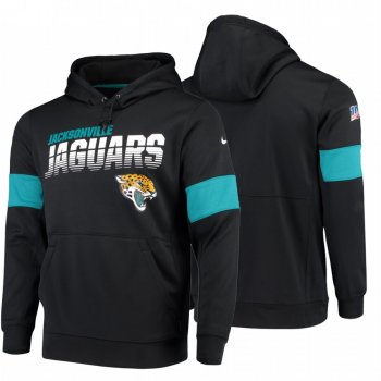 Jacksonville Jaguars Black 100th Season Sideline Team Logo Pullover Hoodie