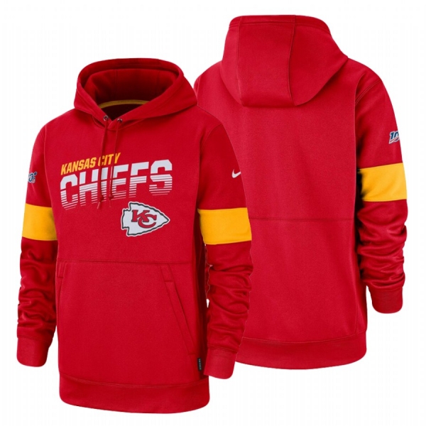 Kansas City Chiefs Red 100th Season Sideline Team Logo Pullover Hoodie