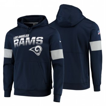 Los Angeles Rams Navy 100th Season Sideline Team Logo Pullover Hoodie