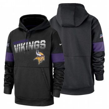 Minnesota Vikings Black 100th Season Sideline Team Logo Pullover Hoodie