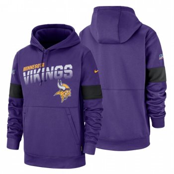 Minnesota Vikings Purple 100th Season Sideline Team Logo Pullover Hoodie