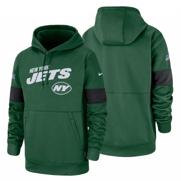 New York Jets Green 100th Season Sideline Team Logo Pullover Hoodie