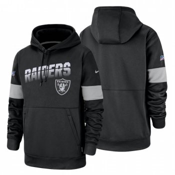 Oakland Raiders Black 100th Season Sideline Team Logo Pullover Hoodie