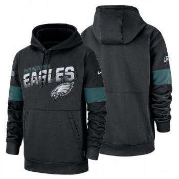 Philadelphia Eagles Black 100th Season Sideline Team Logo Pullover Hoodie