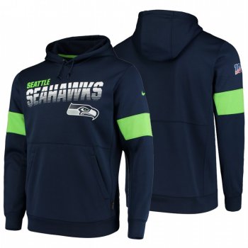 Seattle Seahawks College Navy 100th Season Sideline Team Logo Pullover Hoodie