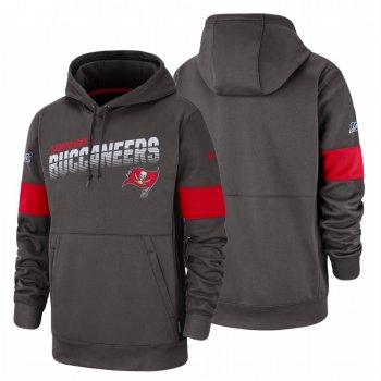 Tampa Bay Buccaneers Pewter 100th Season Sideline Team Logo Pullover Hoodie