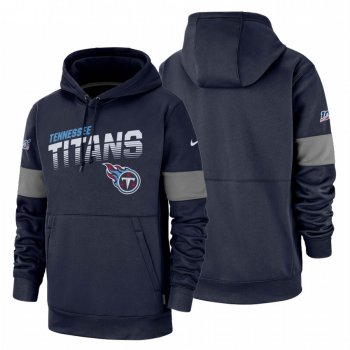 Tennessee Titans Navy 100th Season Sideline Team Logo Pullover Hoodie