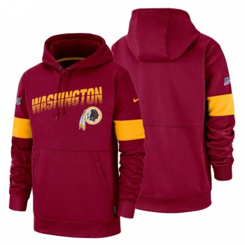 Washington Redskins Burgundy 100th Season Sideline Team Logo Pullover Hoodie