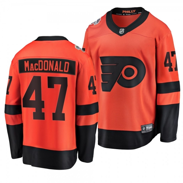 Flyers Men's Andrew MacDonald 2019 NHL Stadium Series Coors Light Breakaway Orange Jersey