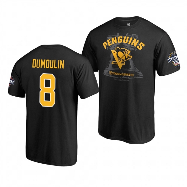 Penguins Brian Dumoulin 2019 NHL Stadium Series Coors Light Blue Line Black T-Shirt