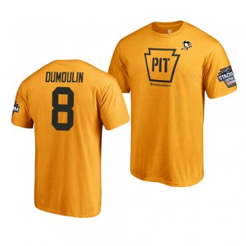 Penguins Brian Dumoulin 2019 NHL Stadium Series Name and Number Gold T-Shirt