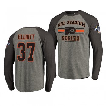 Flyers Brian Elliott 2019 NHL Stadium Series Coors Light Vintage Raglan gray T-Shirt