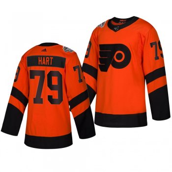 Flyers Men's Carter Hart 2019 NHL Stadium Series Coors Light Authentic Orange Jersey