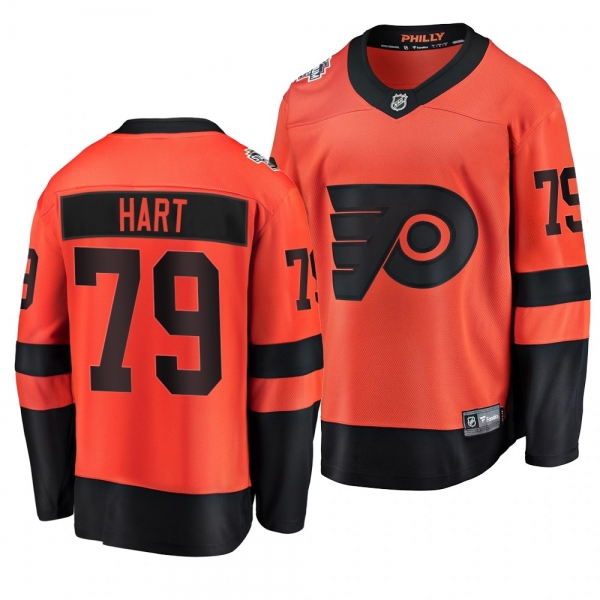 Flyers Men's Carter Hart 2019 NHL Stadium Series Coors Light Breakaway Orange Jersey