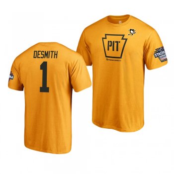 Penguins Casey DeSmith 2019 NHL Stadium Series Name and Number Gold T-Shirt