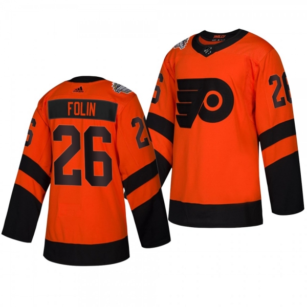 Flyers Men's Christian Folin 2019 NHL Stadium Series Coors Light Authentic Orange Jersey