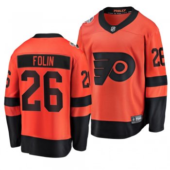 Flyers Men's Christian Folin 2019 NHL Stadium Series Coors Light Breakaway Orange Jersey