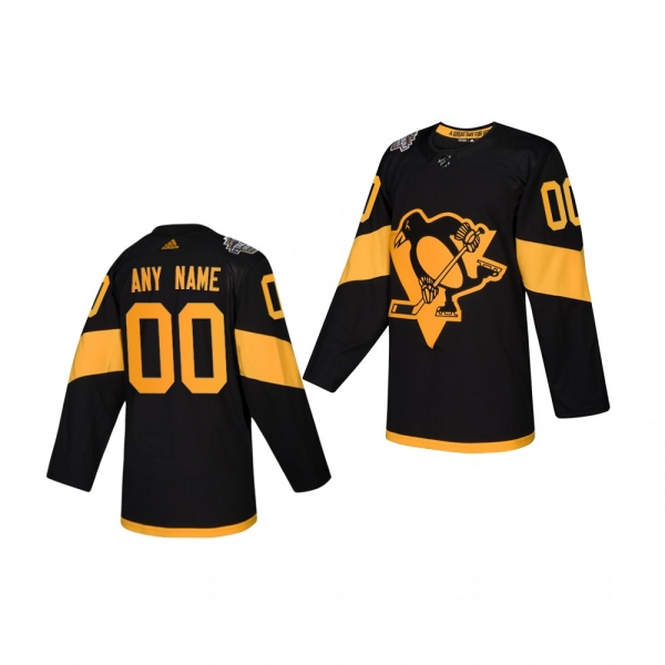 Youth Penguins Custom 2019 NHL Stadium Series Adidas Authentic Black Youth Jersey