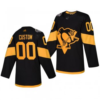 Penguins Men's Custom 2019 NHL Stadium Series Coors Light Authentic Black Jersey