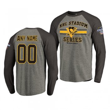 Penguins Custom 2019 NHL Stadium Series Coors Light Long Sleeve gray T-Shirt