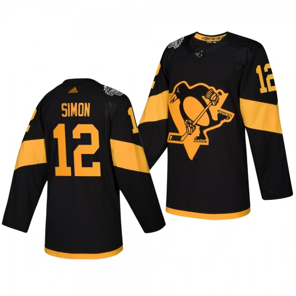 Penguins Men's Dominik Simon 2019 NHL Stadium Series Coors Light Authentic Black Jersey