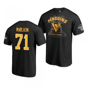 Penguins Evgeni Malkin 2019 NHL Stadium Series Coors Light Blue Line Black T-Shirt