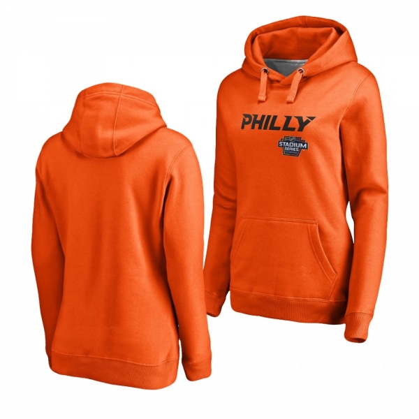 Women's Flyers 2019 Alternate Logo NHL Stadium Series Pullover Hoodie Orange