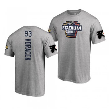 Flyers Jakub Voracek 2019 NHL Stadium Series Coors Light Event Logo gray T-Shirt