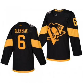 Penguins Men's Jamie Oleksiak 2019 NHL Stadium Series Coors Light Authentic Black Jersey