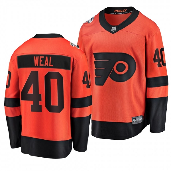 Flyers Men's Jordan Weal 2019 NHL Stadium Series Coors Light Breakaway Orange Jersey