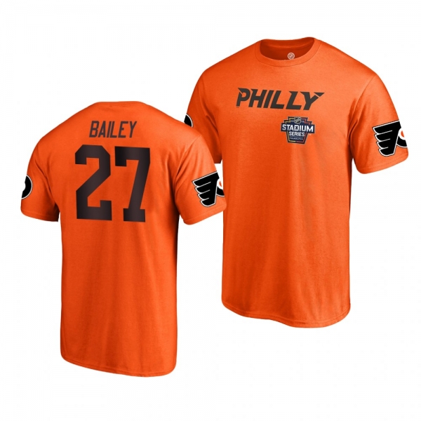 Flyers Justin Bailey 2019 NHL Stadium Series Name and Number Orange T-Shirt