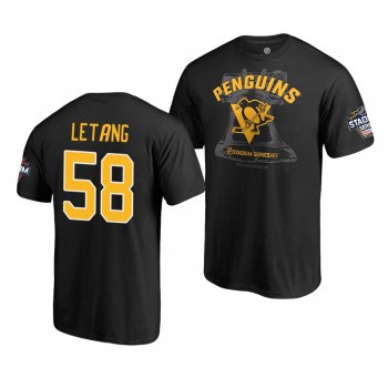 Penguins Kris Letang 2019 NHL Stadium Series Coors Light Blue Line Black T-Shirt