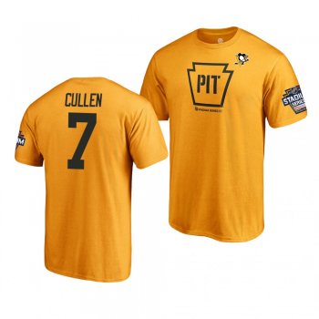 Penguins Matt Cullen 2019 NHL Stadium Series Name and Number Gold T-Shirt