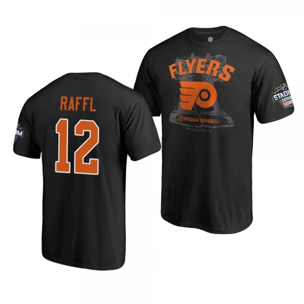 Flyers Michael Raffl 2019 NHL Stadium Series Coors Light Blue Line Black T-Shirt