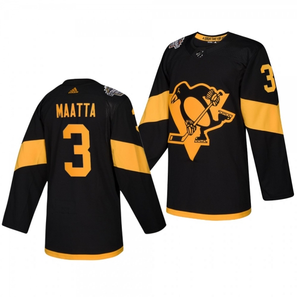 Penguins Men's Olli Maatta 2019 NHL Stadium Series Coors Light Authentic Black Jersey