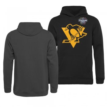 Youth Penguins 2019 NHL Stadium Series Primary Logo Pullover Black Youth Hoodie