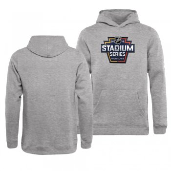 Youth Penguins 2019 NHL Stadium Series Event Logo Pullover Heather Gray Youth Hoodie