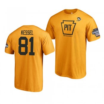 Penguins Phil Kessel 2019 NHL Stadium Series Name and Number Gold T-Shirt