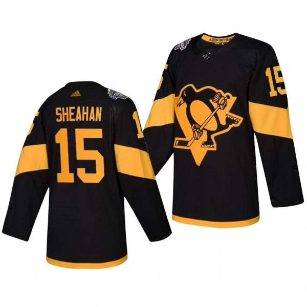 Penguins Men's Riley Sheahan 2019 NHL Stadium Series Coors Light Authentic Black Jersey