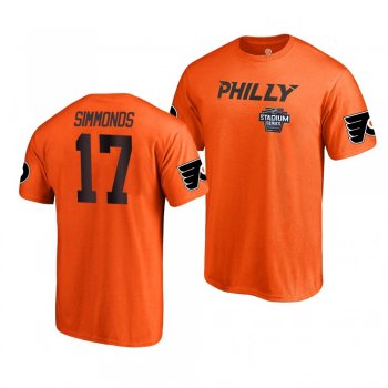 Flyers Wayne Simmonds 2019 NHL Stadium Series Name and Number Orange T-Shirt