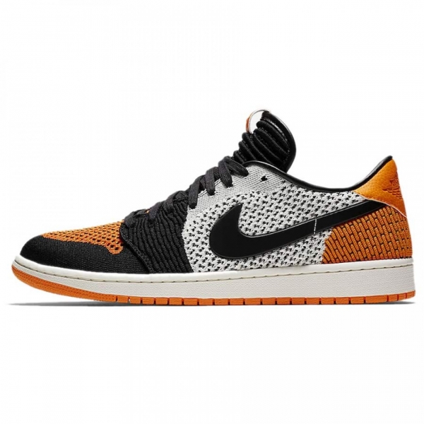 Air Jordan 1 Low Flyknit "Shattered Backboard" Black/White/Orange Ah4506-100