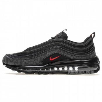 Nike Air Max 97 Reflective Logo All Black And Red 97S Sale Ar4259-001