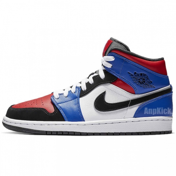 Air Jordan 1 Mid Gs "Top 3" Red/Blue/White/Black 554725-124